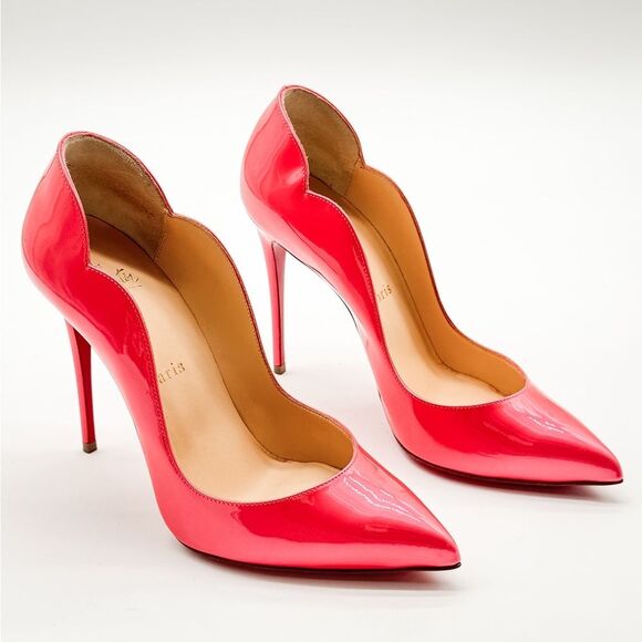 Christian Louboutin Shoes - Christian Louboutin Hot Chick 100 mm Patent Fluo Metal Florida Pink Heel Pump 37